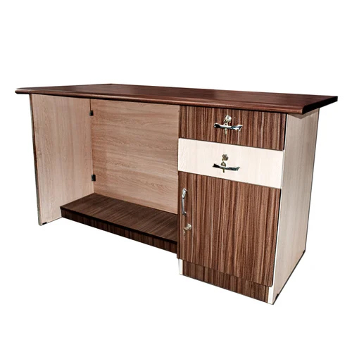 ब्राउन 2.6 फीट लकड़ी का कार्यालय टेबल