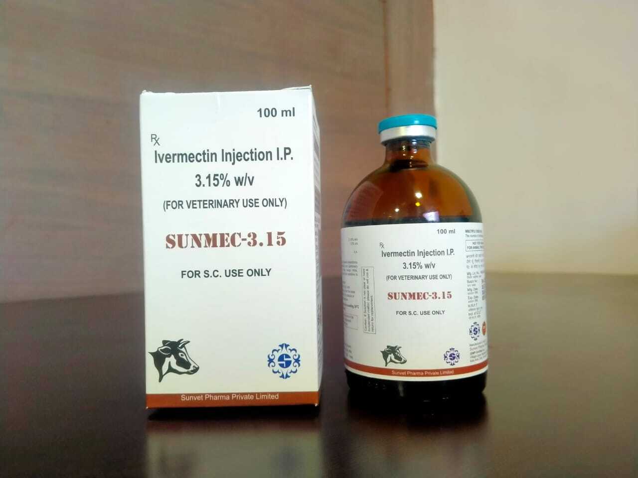 Ivermectin Veterinary Injection - 3.15% Liquid, 100 Ml | Effective Treatment For Respiratory And Alimentary Infections In Various Animal Species