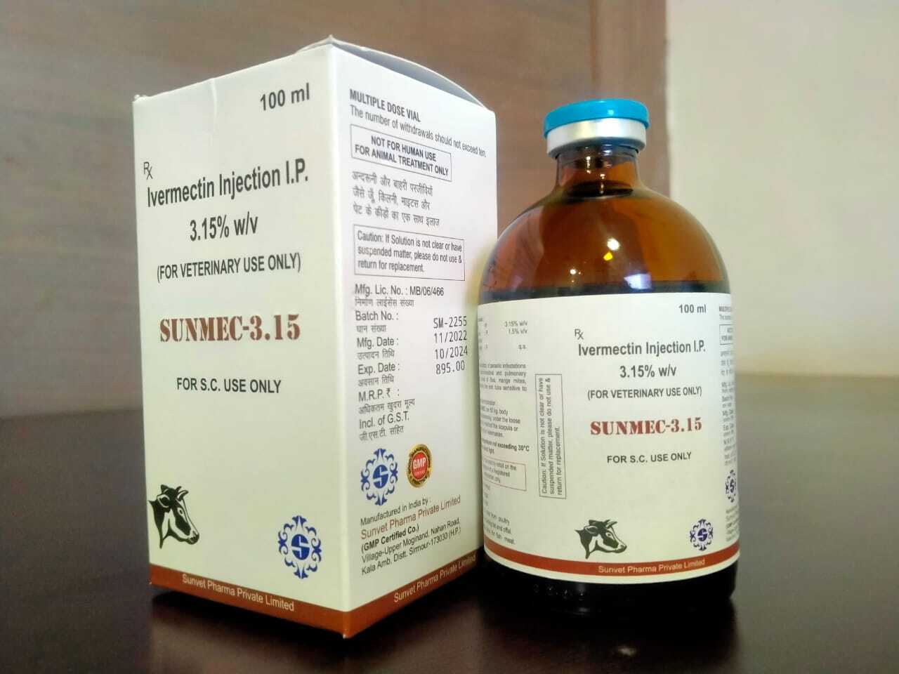 Ivermectin Veterinary Injection - 3.15% Liquid, 100 Ml | Effective Treatment For Respiratory And Alimentary Infections In Various Animal Species