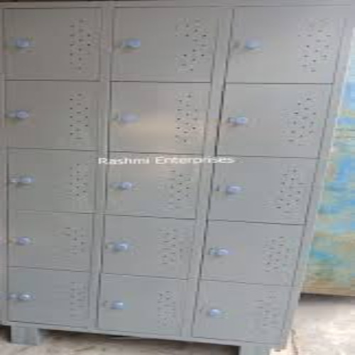 Staff Locker Armor - Metal, 36" W X 18" D X 78" H | Light Grey Paint Finish, 15 Lockers Arrangement