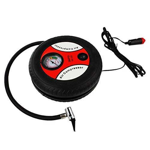 Electric Dc12v Tire Inflator Compressor Pump (0504) - 18x18x8 Cm, Multi Color | Air Compressor Tool, Lightweight 518g, Round Design