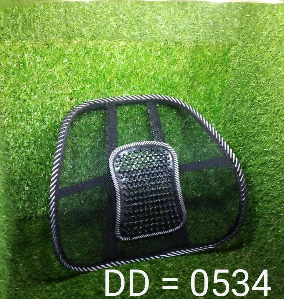 Ventilation Back Rest With Lumbar Support (0534) - Mesh Fabric, 39*38*15 Cm , Black | Car Back Rest Support For Enhanced Comfort And Posture