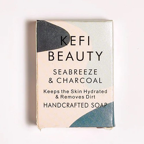 Handmade Sea Breeze & Charcoal Soap - 100g , Natural Herb-infused, Fresh Scent, Gentle For All Skin Types