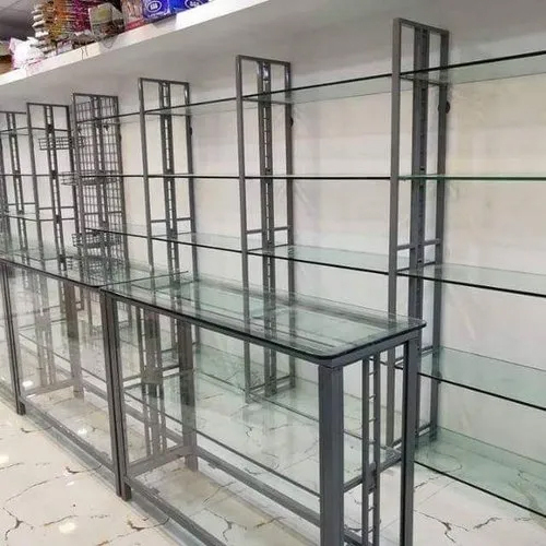 ग्रे गारमेंट डिस्प्ले रैक