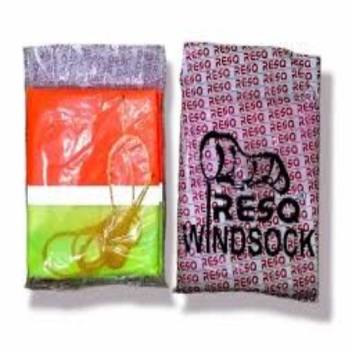 Red And White Windsock With 5 Reflective