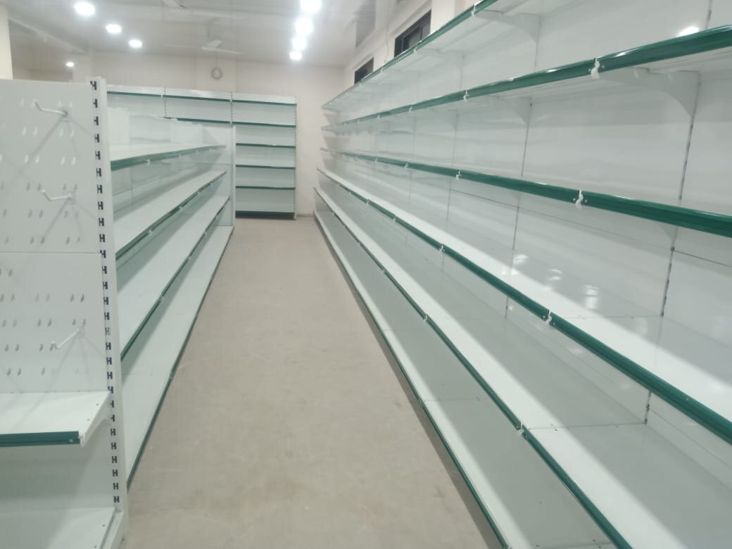 White Supermarket Medical Storage Racks