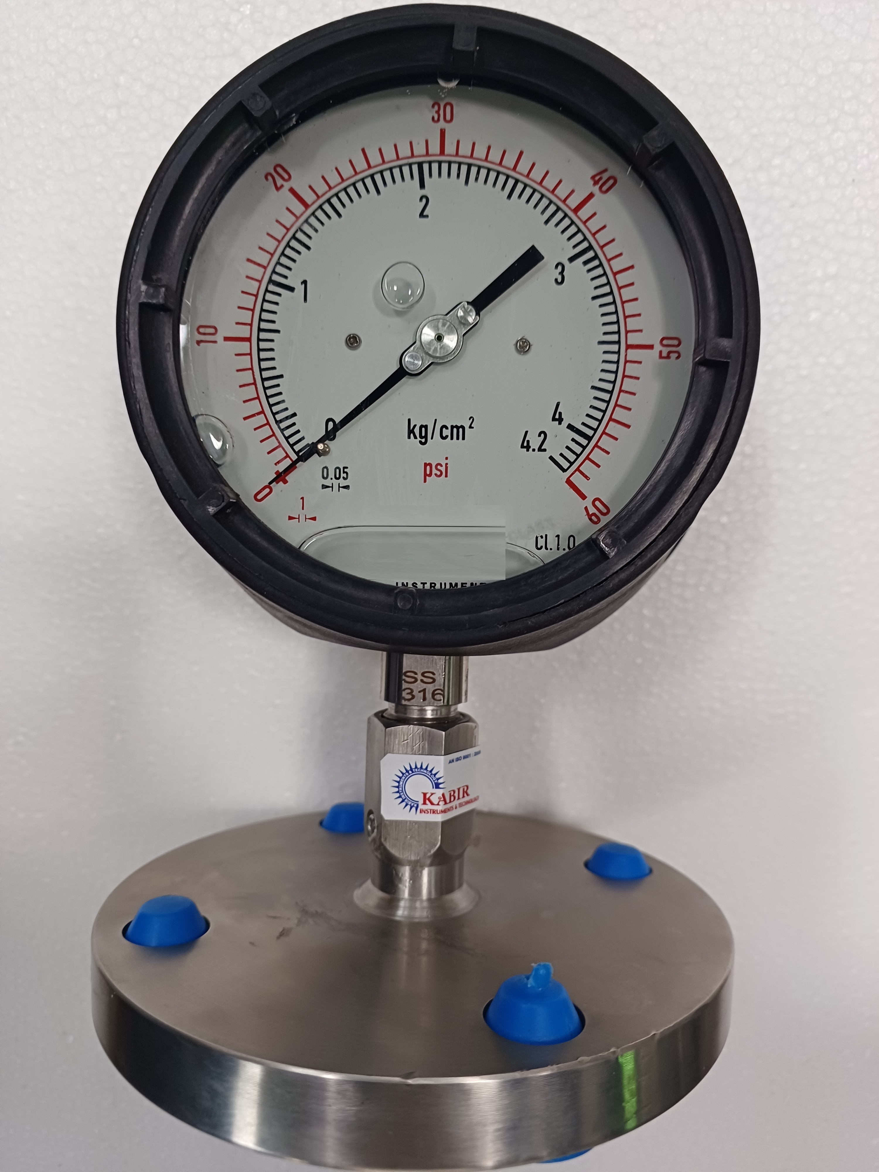 High Pressure Gauge - Stainless Steel, 2 Inch Dial Size, Silver Color | Analog Display, Liquid Filled, Gas Pressure Measurement