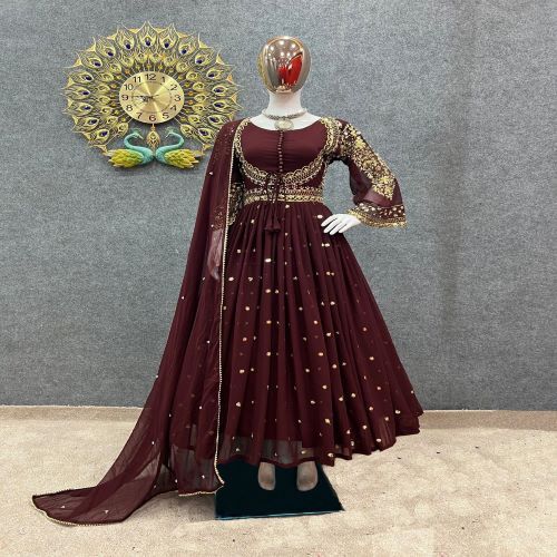 Ladies Designer Gown - Elegant Satin Fabric, Floor Length, Ivory White | Perfect For Special Occasions, Exquisite Craftsmanship