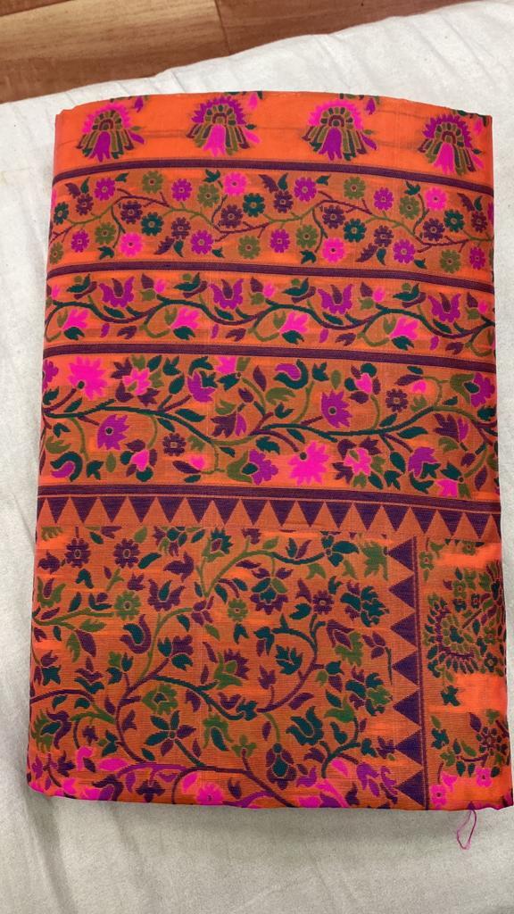 Mix Sarees - Plain Ikkat Silk 70 Saree, Linen 110-120 Saree, Litchi Rich Pallu 90-100 Saree, Cotton Patola 70 Saree, Rich Pallu Broket Blouse