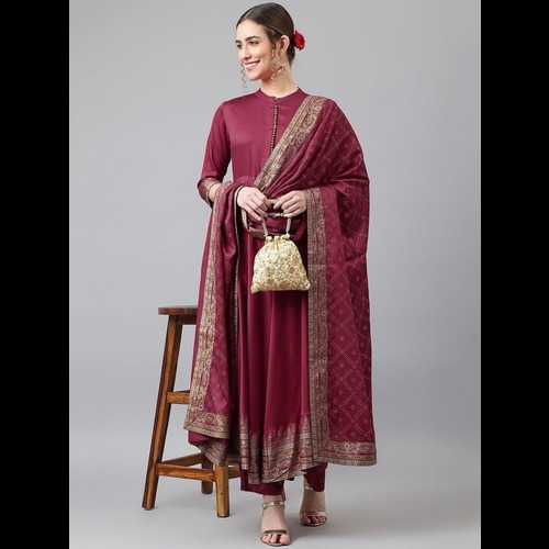 Pure Reyon Kurti - M(38), L(40), Xl(42), Xxl(44), 3xl(46), 4xl(48), 5x(50) | Elegant Malmal Work With Foil Detailing And Reyon Dupatta