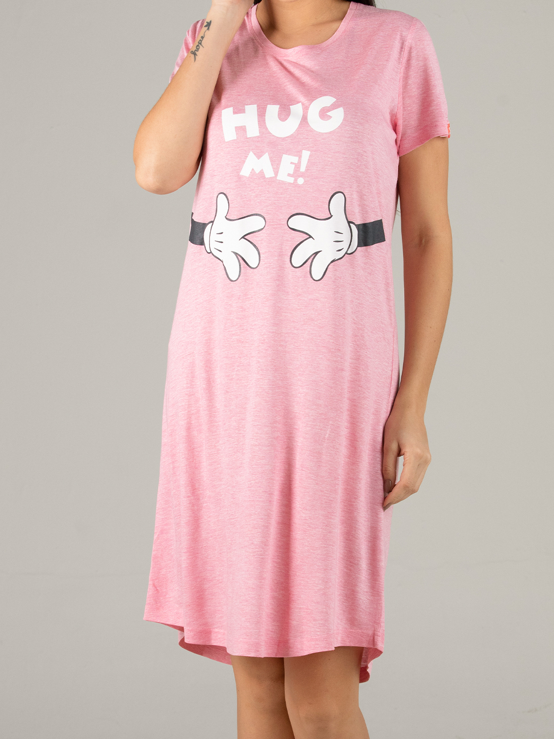 Ladies Shortnighty - Satin Casual Dress | Printed Design Short Sleeve Style For Ultimate Comfort And Everyday Elegance