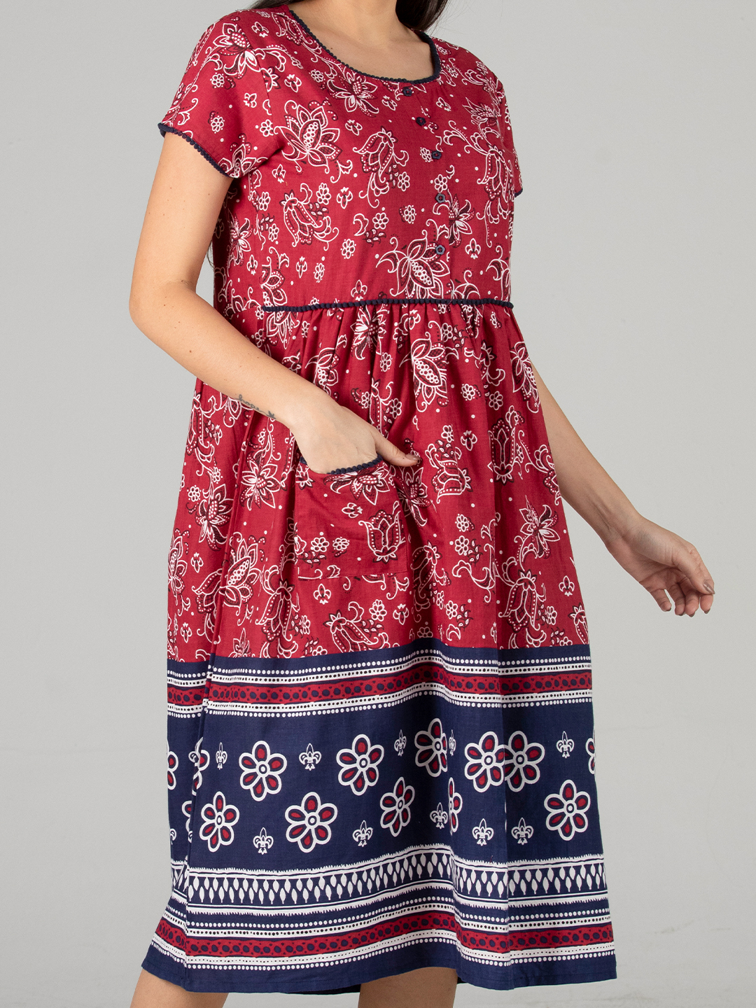 Ankle Lenght Nighty - Material: Cotton