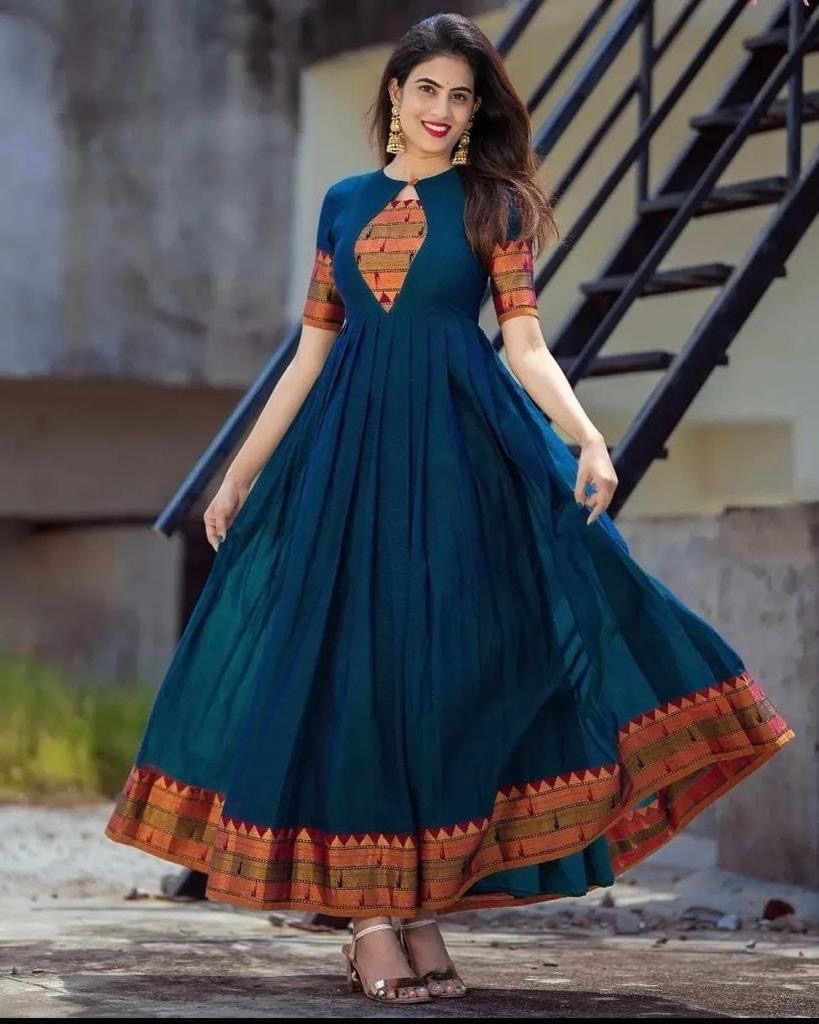 Super Hit Beautiful Gown - Cotton Maxi, Purple Color , Comfortable Fabric, Durable Material, Elegant Design, Stylish Fit, Versatile Style