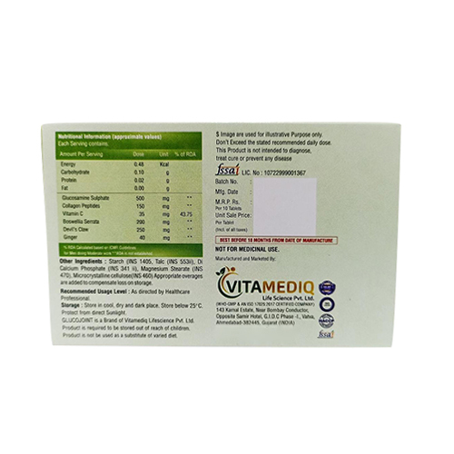 Glucosamine Sulphate Collagen Peptides Vitamin C And Ginger Tablets Room Temperature