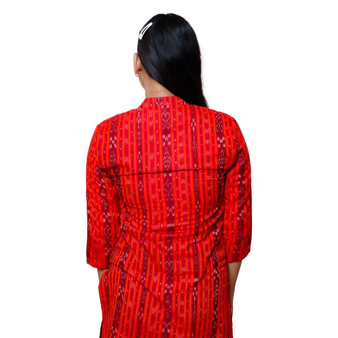 Guendicha Haat Sambalpuri Certified Handloom Women's Cotton Kurta(orange)