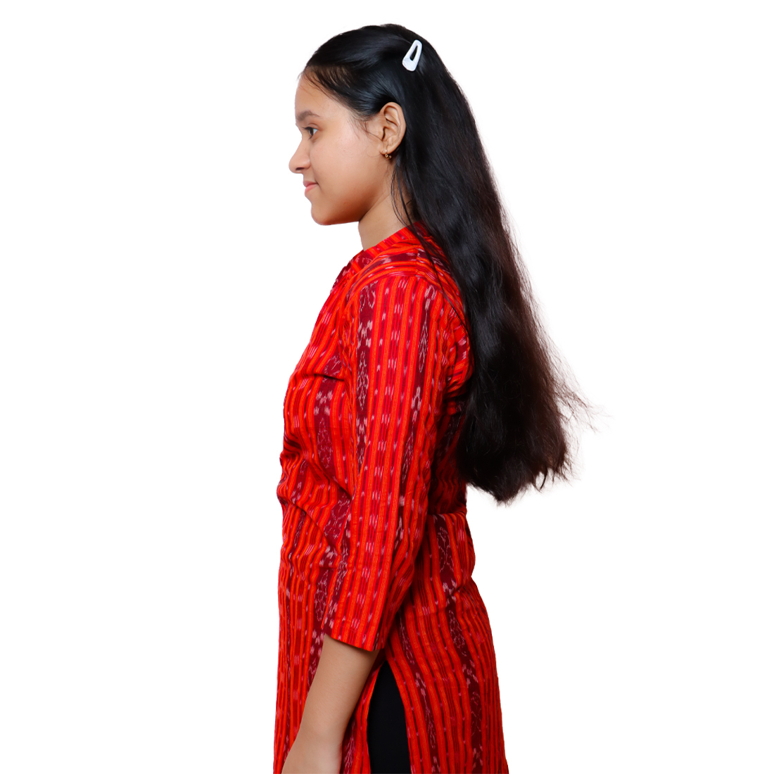 Guendicha Haat Sambalpuri Certified Handloom Women's Cotton Kurta(orange)