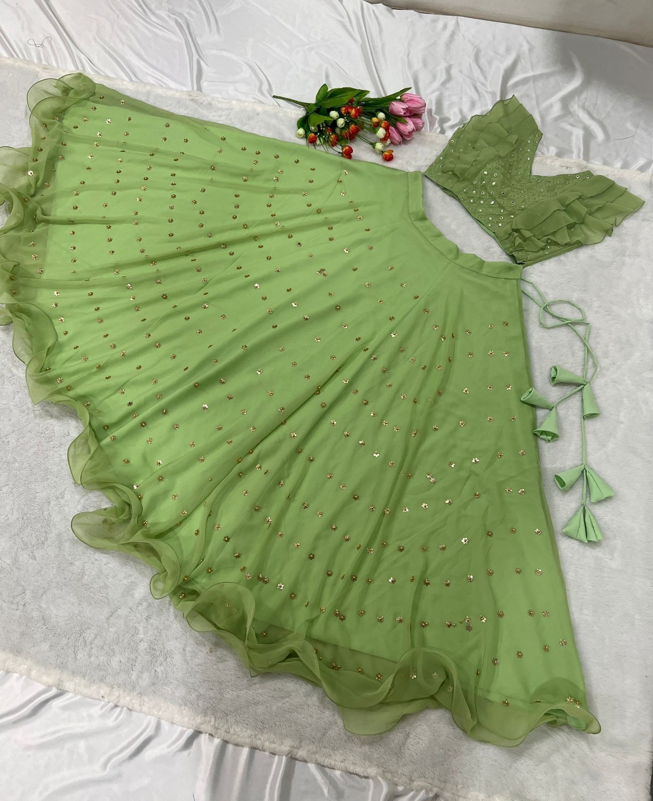 New Designer Lehenga Choli - Net Material, 50-55 Inches Length, Pink Color | Elegant Design, Handcrafted Work, Comfortable Wear, A-line Style