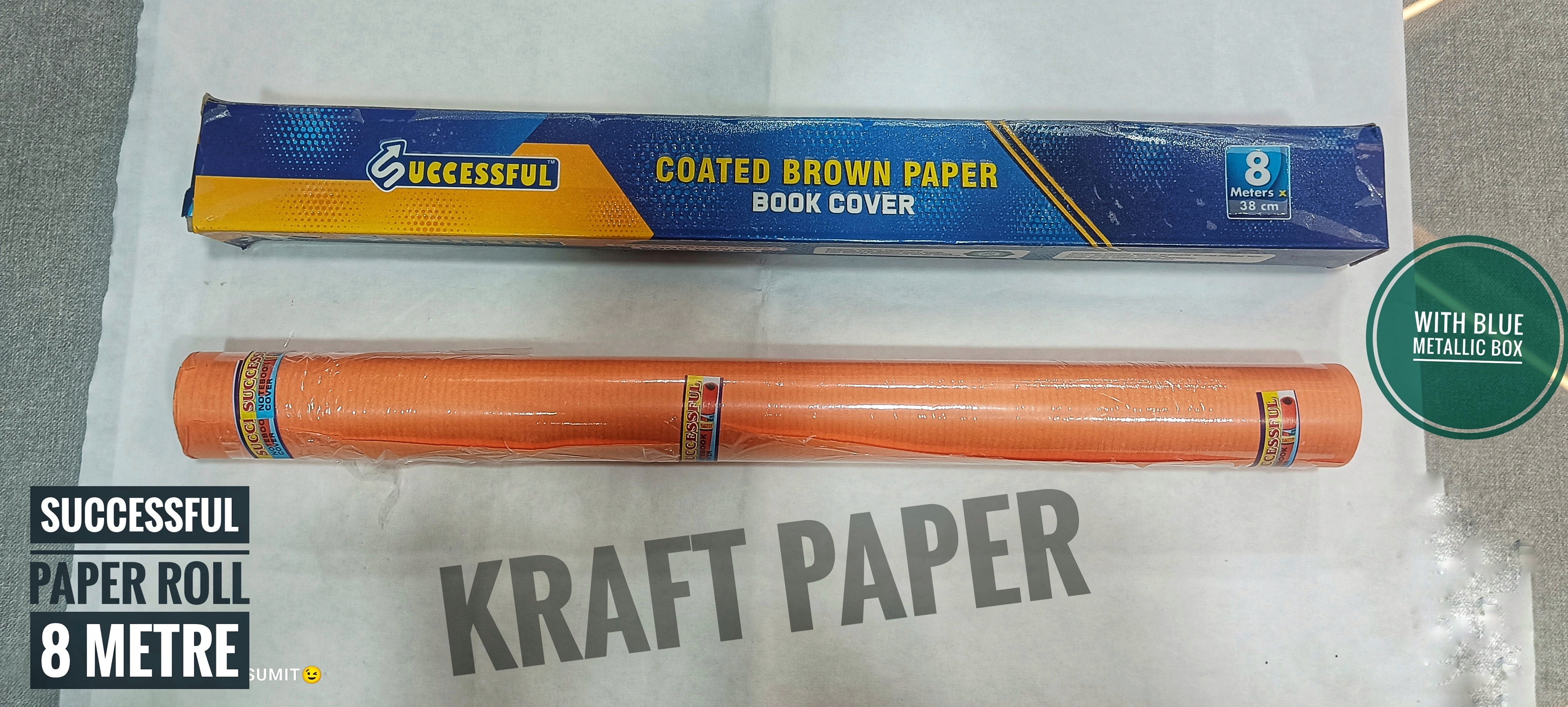 Book Cover Roll And Sheet - Synthetic Paper, Plain Design | Ideal For Book Covering, Convenient Roll Shape, Versatile Use