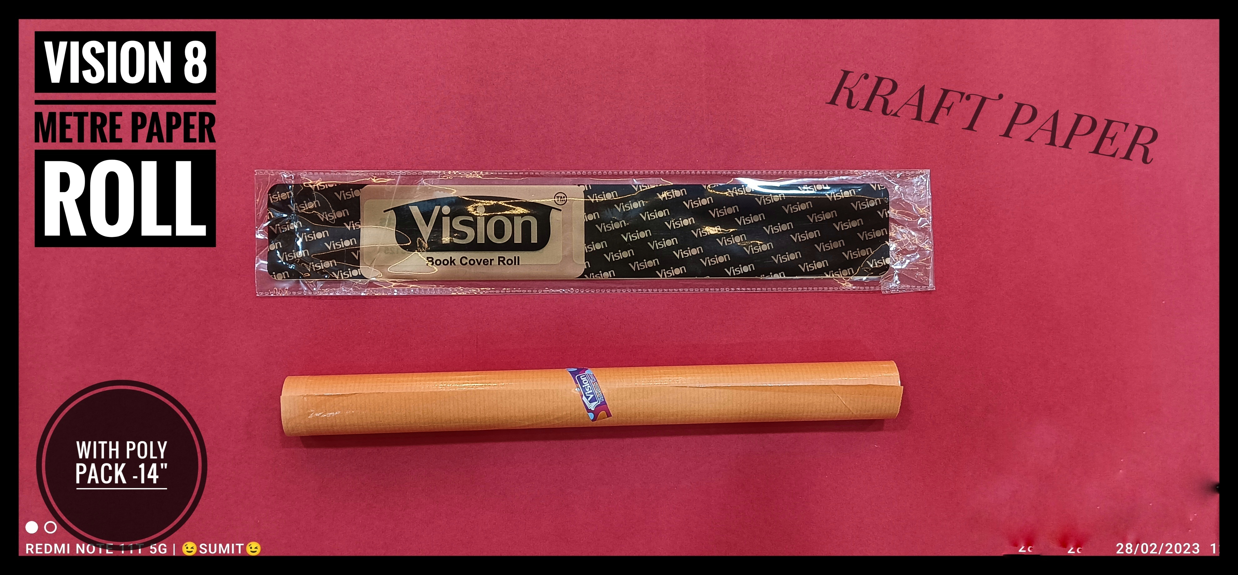 Book Cover Roll And Sheet - Synthetic Paper, Plain Design | Ideal For Book Covering, Convenient Roll Shape, Versatile Use