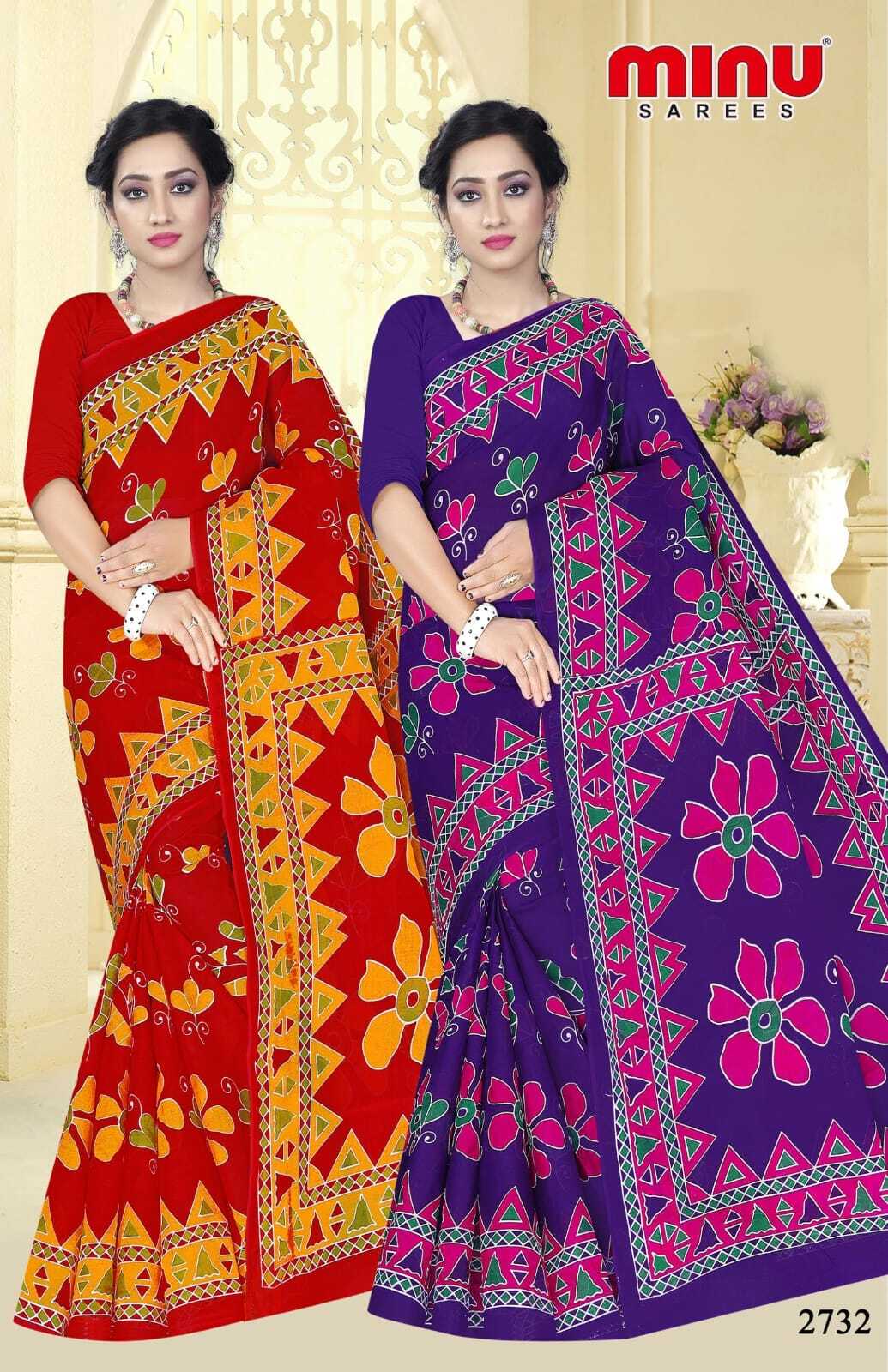 Nagma Women Saree - Cotton Printed Designer Saree Set, 2 Pcs Matching Collection | Style: Bangali, Suitable For All Seasons, Daily Wear