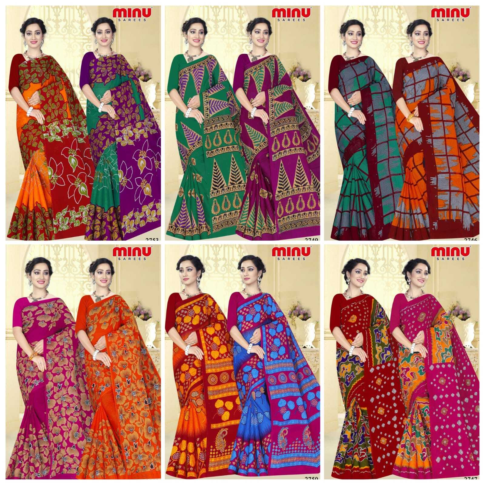 Nagma Women Saree - Cotton Printed Designer Saree Set, 2 Pcs Matching Collection | Style: Bangali, Suitable For All Seasons, Daily Wear
