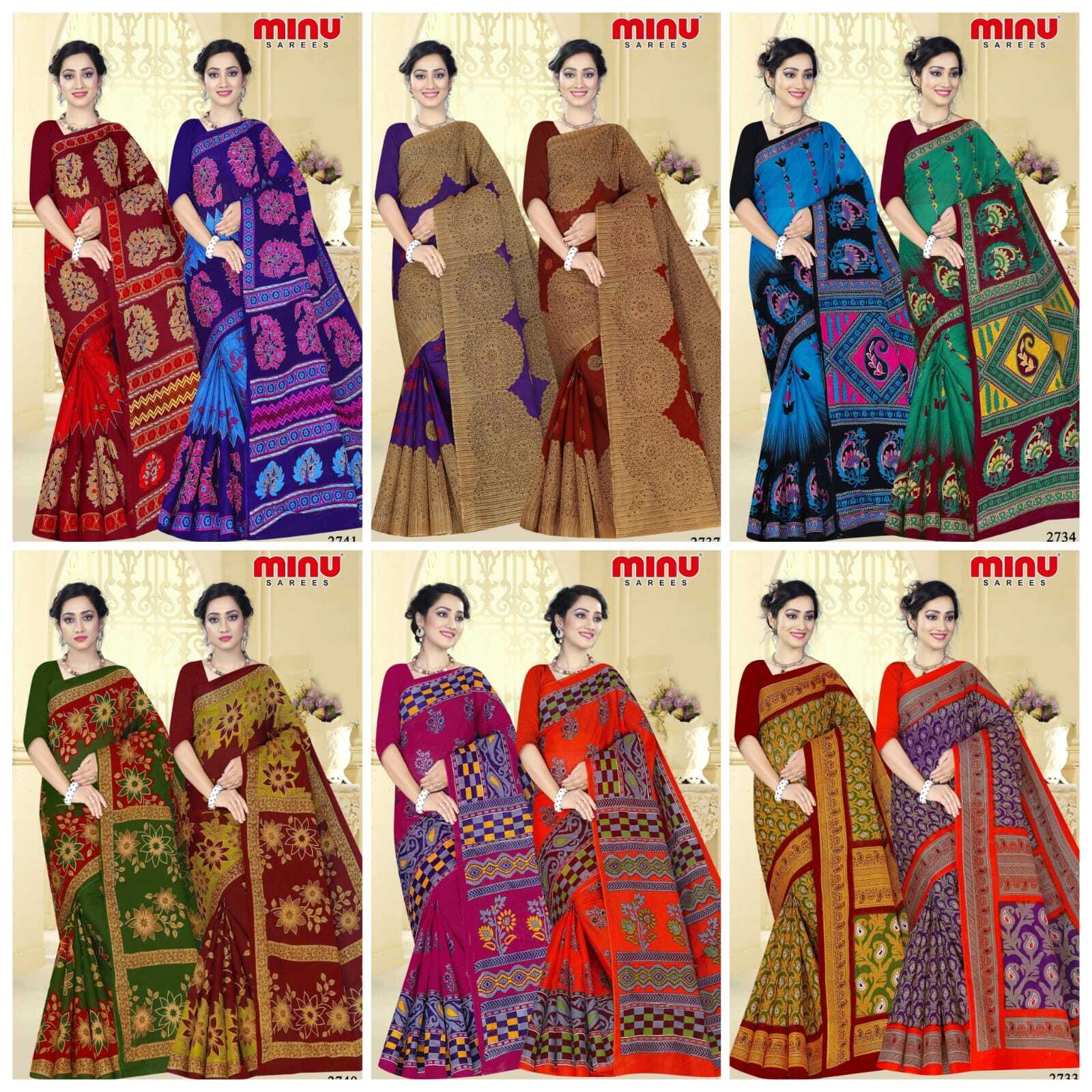 Nagma Women Saree - Cotton Printed Designer Saree Set, 2 Pcs Matching Collection | Style: Bangali, Suitable For All Seasons, Daily Wear