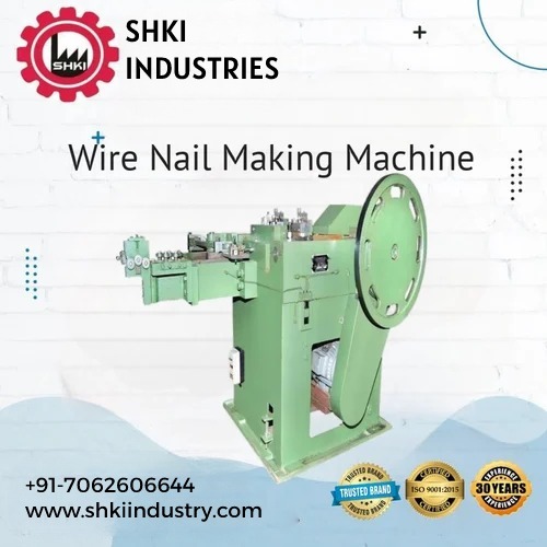 5 Hp Wire Nail Making Machine - Color: Blue & White