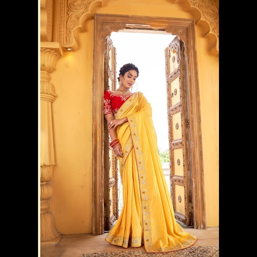 Vichitra Silk Saree - Color: Maroon