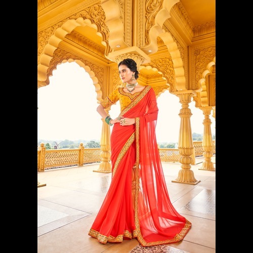 Vichitra Silk Saree - Color: Maroon