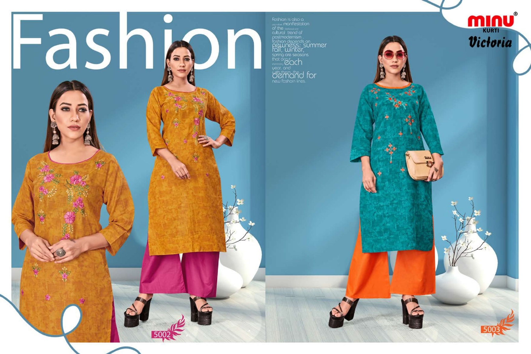 Victoria Assorted Women Kurti - Silk, M-l-xl , Multi-color, Long Length, 3-4th Sleeve, Embroidered Pattern, Party Wear Ethnic Style