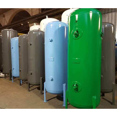 Air Receiver Tank - Mild Steel, 220 Voltage - Lubricated, Blue, New Industrial Usage
