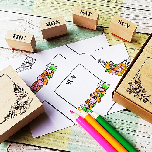 Wooden Time Note Wood Stamp