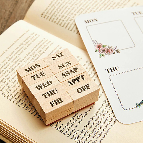 Wooden Time Note Wood Stamp