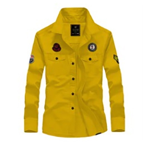 Classy Shirts Yellow - Denim Material, Customized Size, Full Sleeves | Breathable, Quick Dry, Printed Pattern for All Seasons
