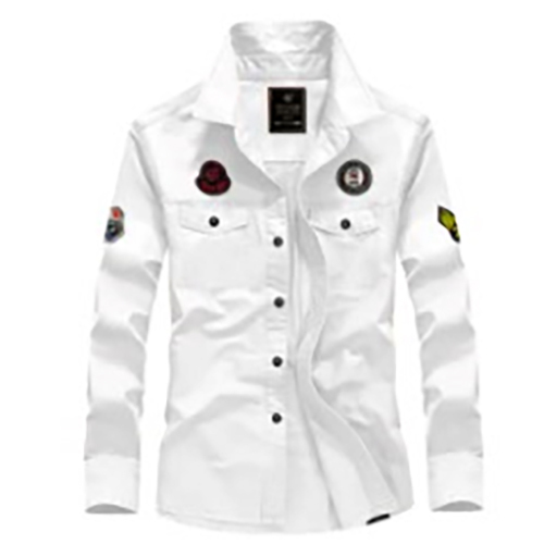 Classy Shirt White - Denim, Customized Size, White Color | Breathable, Cool Dry, No Fade, Washable, Full Sleeves, Printed Design