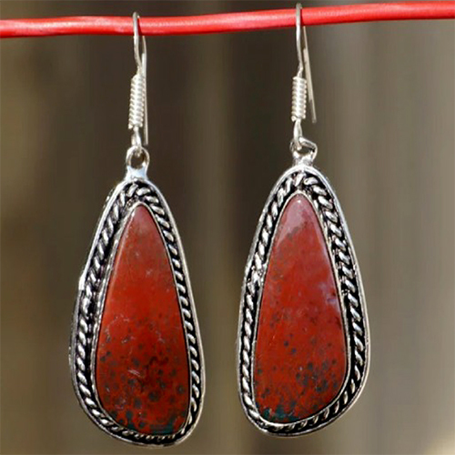 Fancy Cabochon Gems Earrings Size: Different Available