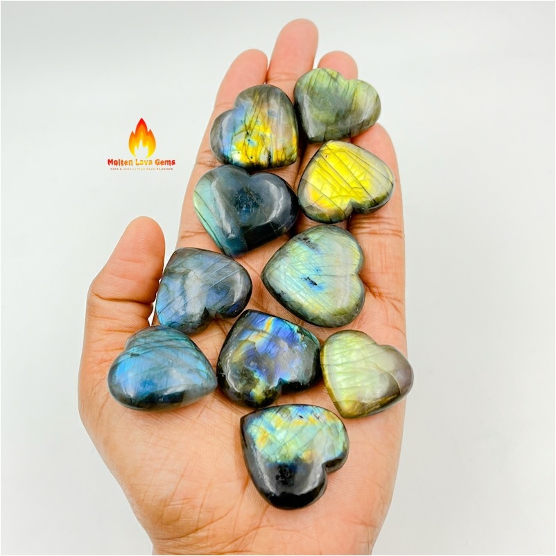 Labradorite Hearts Grade: Top