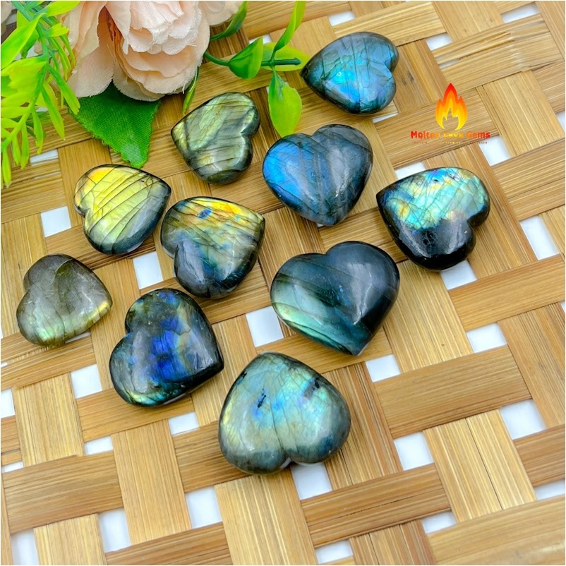 Labradorite Hearts Grade: Top
