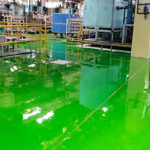 Epoxy Flooring - Metal Base, Customized Size, Green Color | Slip-Resistant Surface, Easy to Clean Glazed Tiles, Noise Reduction