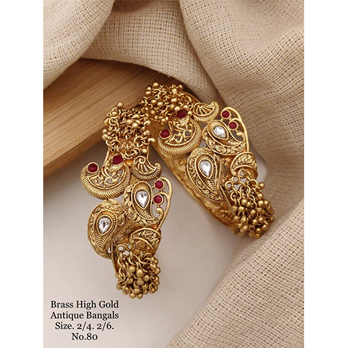 80 ब्रास हाई आर्टिफिशियल गोल्ड एंटीक चूड़ियां लिंग: महिलाएं