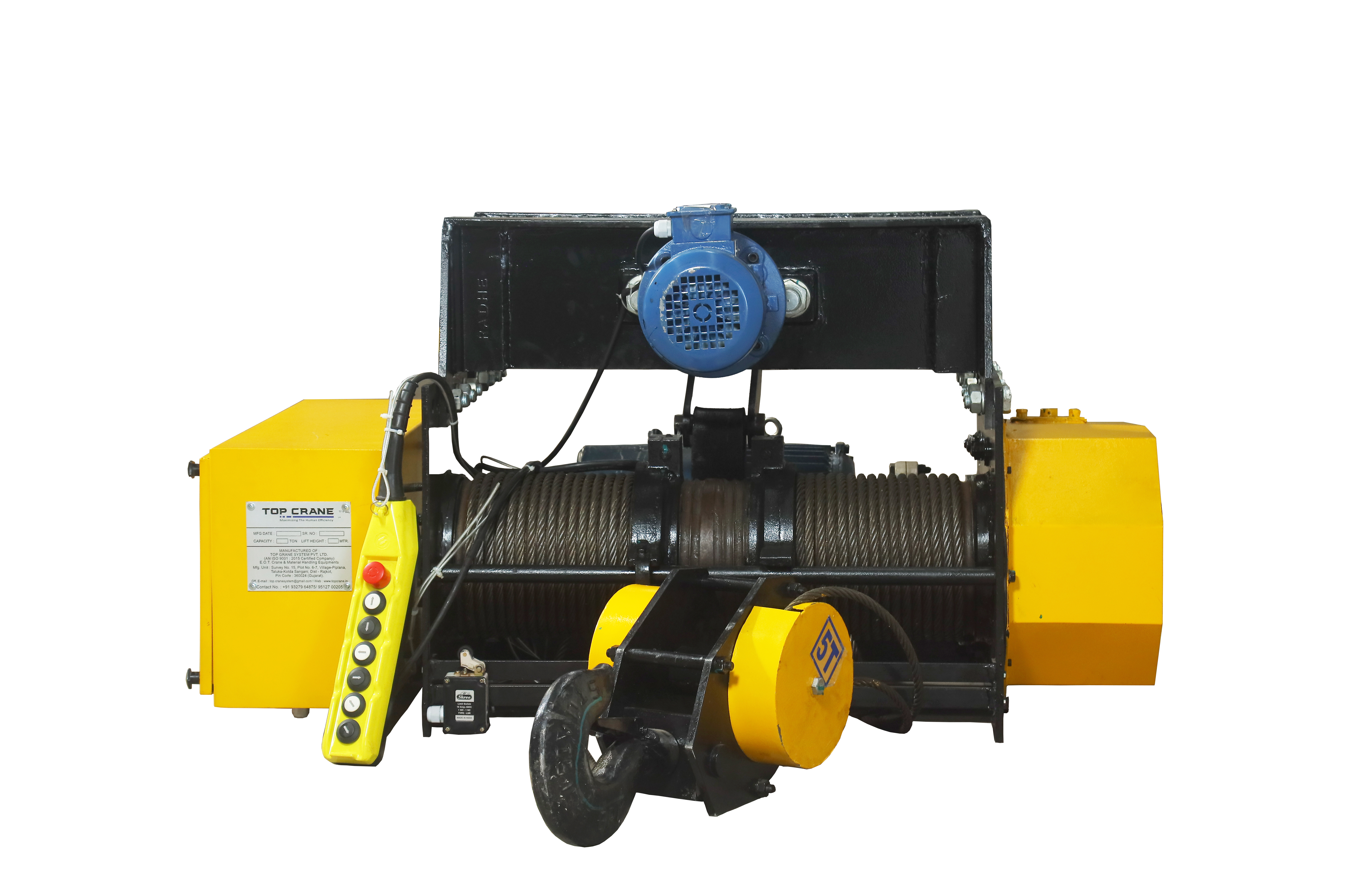 Electric Wire Rope Hoist Capacity 3 Ton With 8 Meter Lifting Height