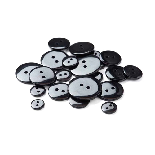 ब्लैक रेजिन शर्ट बटन