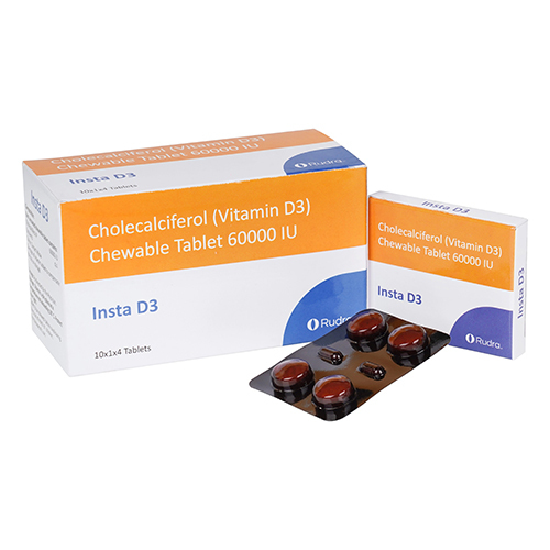 Insta D3 Cholecalciferol विटामिन D3 चबाने योग्य गोलियाँ सामान्य दवाएं