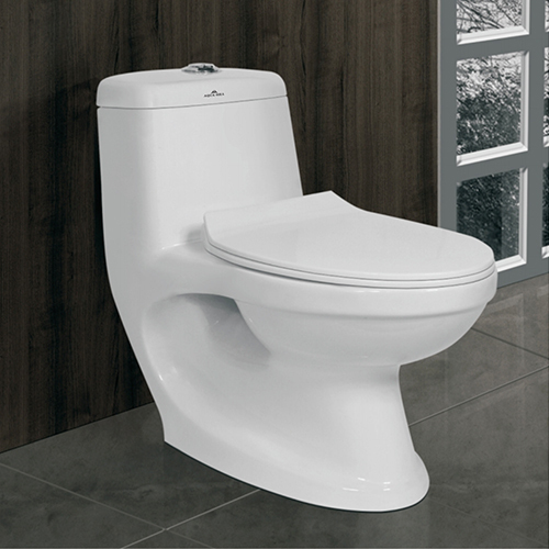Floor Mounted One Piece Toilet Seat - Color: White