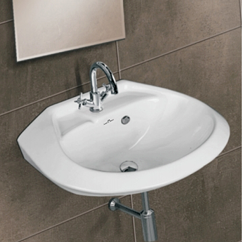 Ceramic Pedestal Wash Basin - Color: White