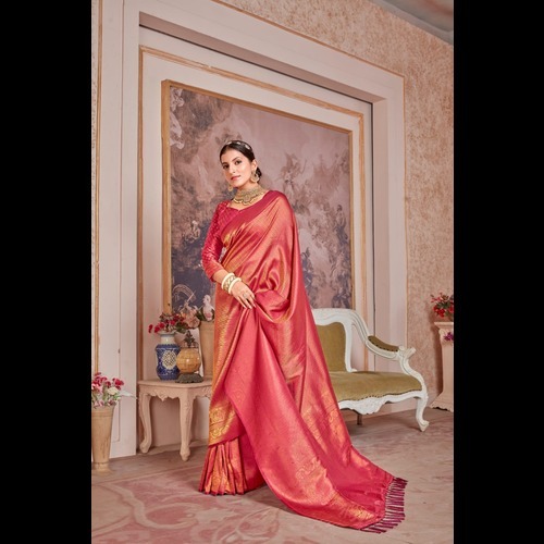 Pure Silk Saree - 06 Pcs Set, Solid Green Color, Traditional Style, Opaque Fabric Ideal For All Seasons & Traditional Party Wear