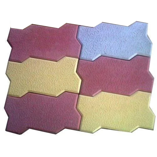 Red-yellow-grey Zig Zag Matt Finish Unipaver Block