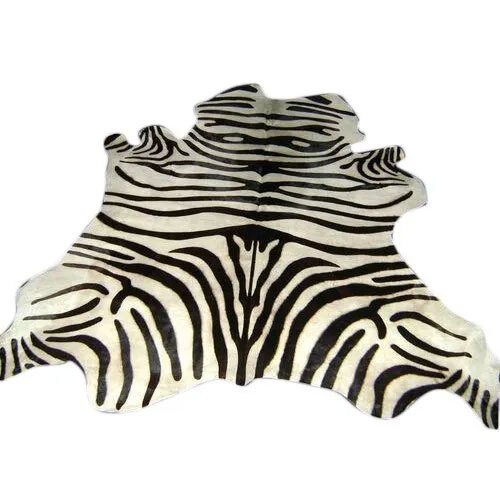 White And Black Zebra Print Hairon Leather