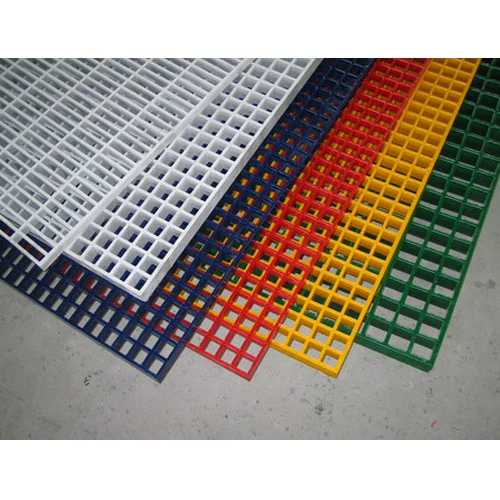 Industrial FRP Floor Grating - Fiberglass Reinforced Plastic ,  Various Sizes in Multicolor Options , Powder-Coated for Durability and Corrosion Resistance