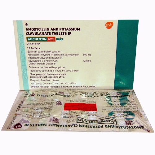 Amoxycillin and Potassium Clavulanate Tablets - 625mg | Antibiotic Treatment for Bacterial Infections, Suitable for Adults and Children, Take With Food to Minimize Stomach Upset